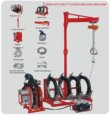 800MM حجم أنابيب HDPE دليل بوت الانصهار آلة لحام 380V