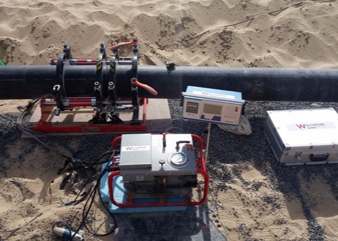 355MM الهيدروليكية CNC HDPE آلات اللحام 110V مع مسجل بيانات 270 درجة